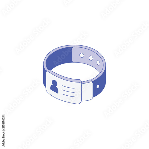 Isometric smart wristband showing user identification data