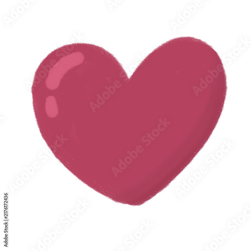 Pink Hand Drawn Heart Illustration on White