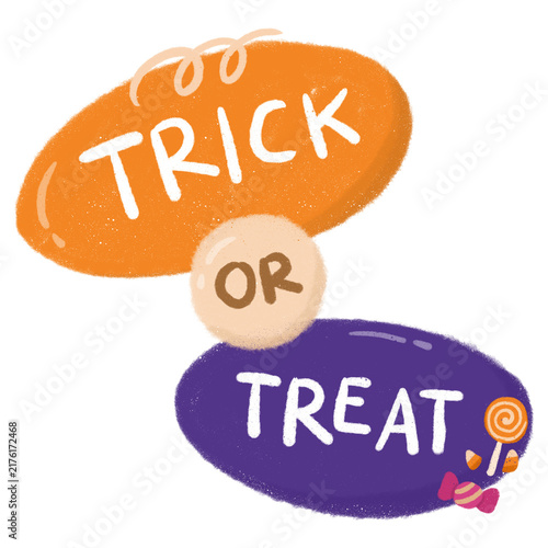 Trick or Treat Halloween Lettering with Candy Icons