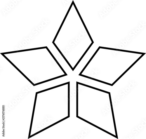 Abstract Five Point Star Geometric Outline Vector Symbol