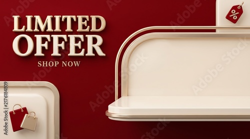 Limited Time Offer Banner with Red Background and Discount Text
