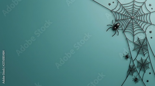Spooky spider web design featuring a dark moody halloween 3d background for creative projects