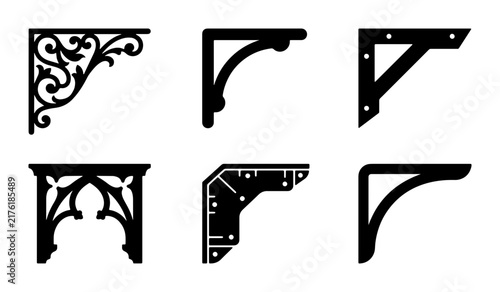 Obraz na plátně Decorative Architectural Brackets, Ornate Victorian Scrollwork, Modern Industria