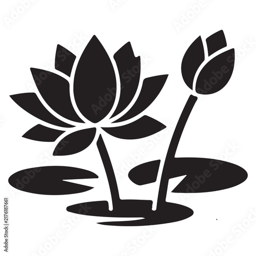 Diwali Lotus Flowers vector silhouette illustration concept design collection
