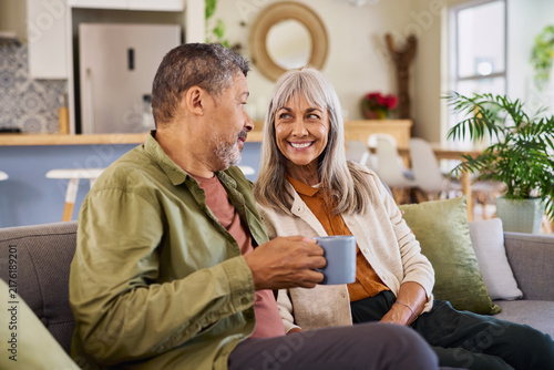 Mature couple looking at each other with love