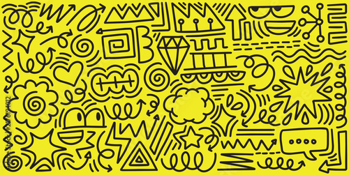 фотографія Hand drawing doodle line vector pattern illustration
