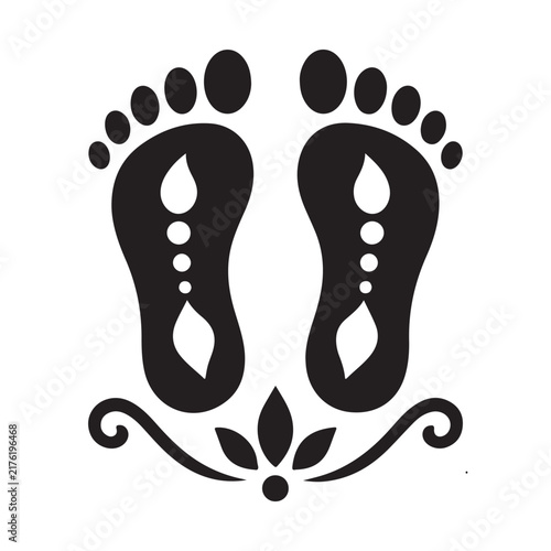 Diwali Lakshmi Feet vector silhouette illustration concept design collection