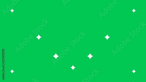 White Diamond Sparkles Glimmering Stars Popping on Green Screen Background for Video Overlay Transitions