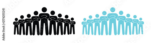 Business team standing together with crossed arms showing leadership unity strength power and professional corporate success