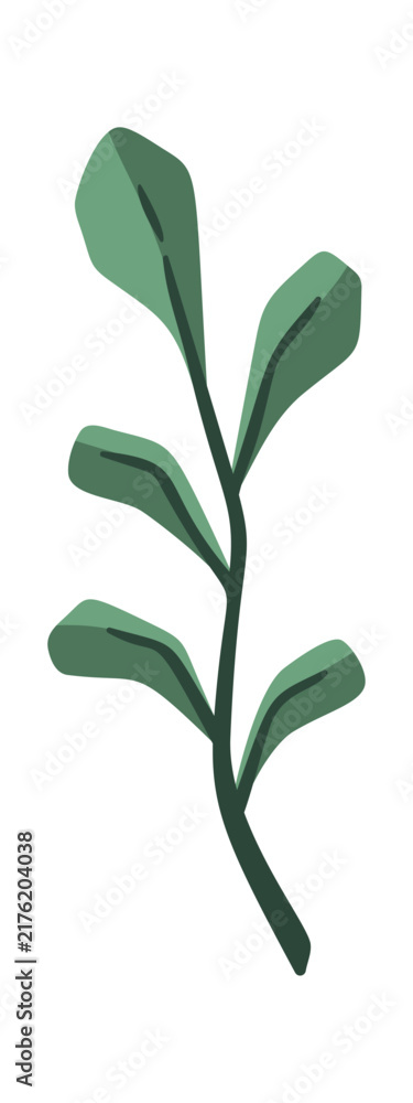 Naklejka premium Mistletoe Sprig Botanical Element Cartoon