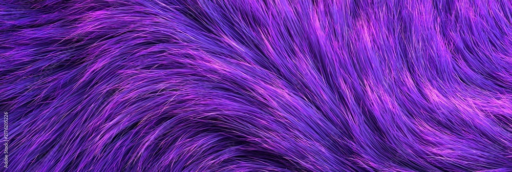 Fototapeta premium Abstract close-up of flowing purple fur or hair texture with shimmering highlights