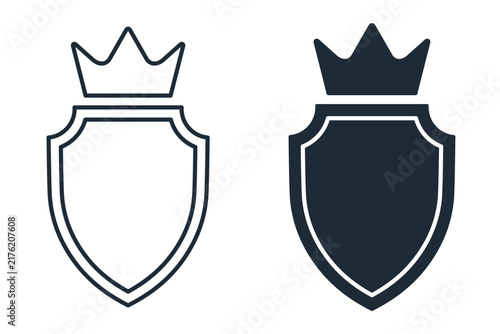 Vector icons set  premium security protection, VIP account defense, royal quality guarantee, brand prestige, cybersecurity leadership, and elite insurance.  Luxury branding, security software, financi