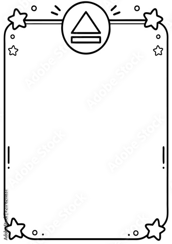 Foto Border frame design featuring stars and eject icon in a simple minimalist black