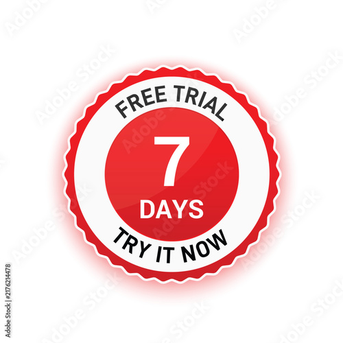 7 days free trial emblem vector