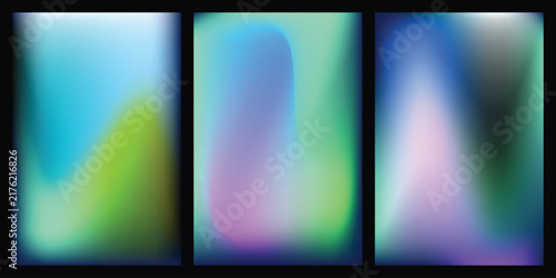 Abstract gradient backgrounds in blue green purple hues with soft diffusion for modern digital design applications