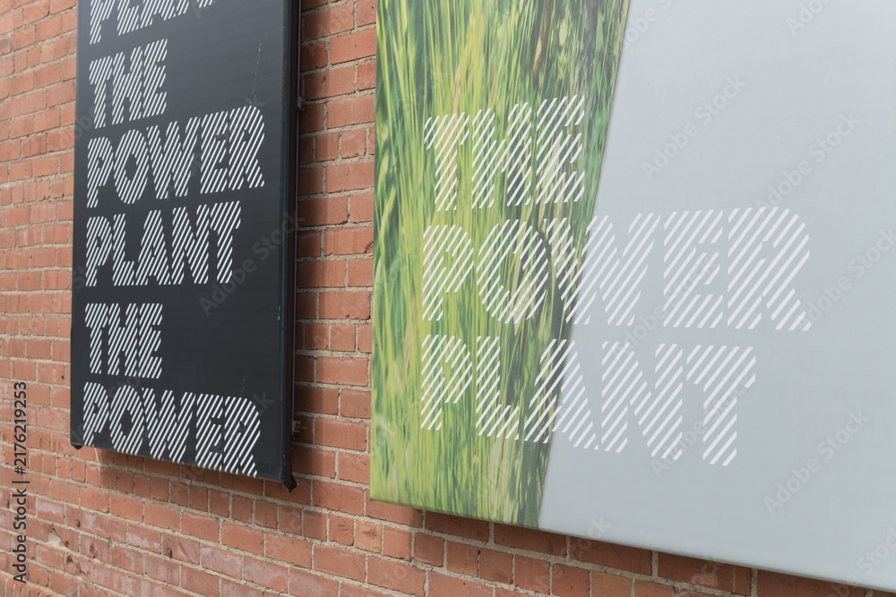 Obraz premium panel signage outside The Power Plant Contemporary Art Gallery located at 231 Queens Quay W at Harbourfront Centre on Toronto's lakefront (housed in an actual former 1926 industrial powerhouse)