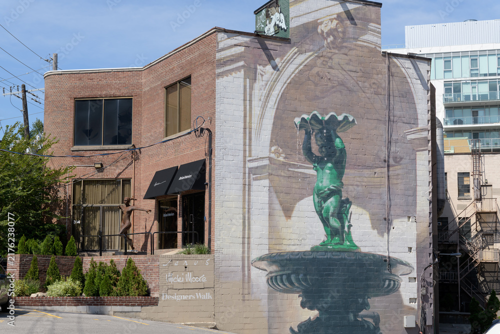 Obraz premium trompe-l'œil mural by Emmanuel Jarus with the Micki Moore Foundation outside Designer's Walk, 320 Davenport Rd, Toronto