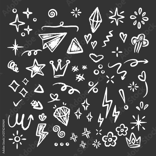 Chalkboard Style Decorative Accents And Symbols Vector