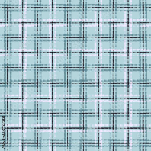 Light blue plaid pattern background with seamless tartan textile texture design