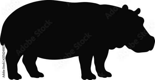 Photography Hippo silhouette vector. Hippopotamus vector icon