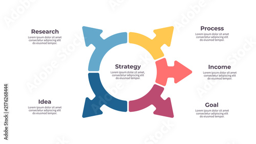 Business infographic template. Process chart with five options, steps. Vector chart.