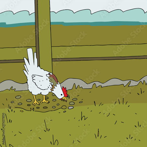 Chicken hen vector sketch