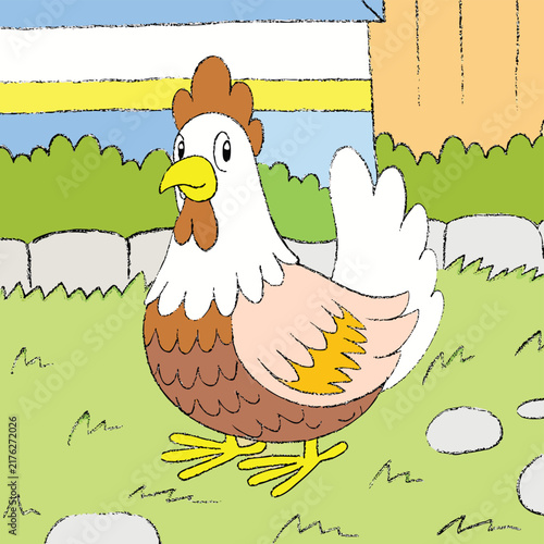 Chicken hen vector sketch