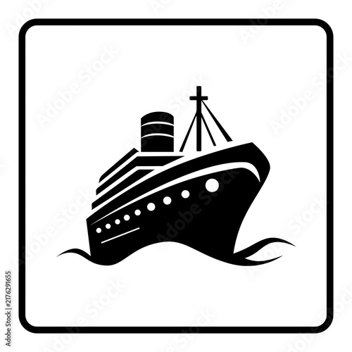 Принти на полотні ship in the sea vector icon png transparant background
