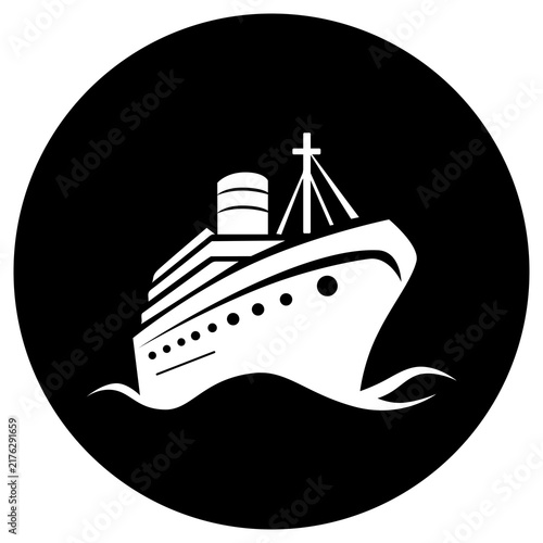 Принти на полотні ship in the sea vector icon png transparant background