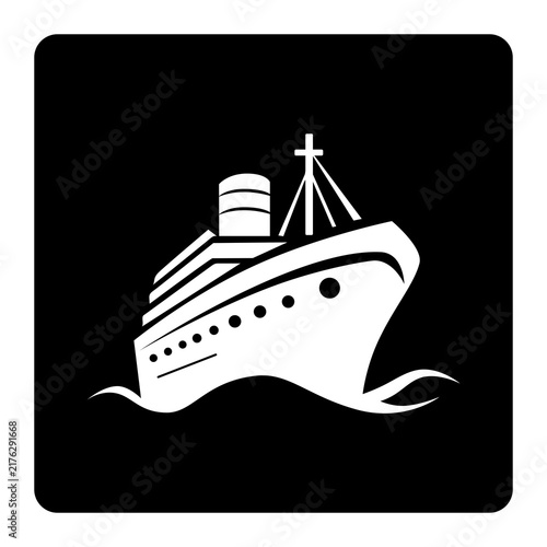 Obraz na płótnie ship in the sea vector icon png transparant background