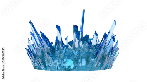 Sharp jagged blue crystal shards arranged in a circular crown formation