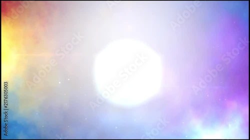 Glowing Blue Purple Lens Flare Motion Background with Floating Sparkle Particles