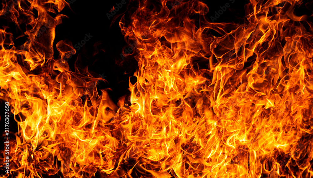 Foto Fire burns beside flame