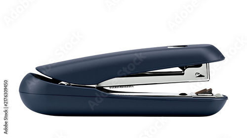 Cuadro en lienzo Dark blue plastic desktop stapler with metallic internal mechanism