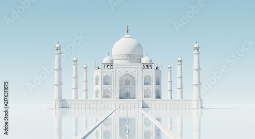 Taj Mahal Architecture White Building India.