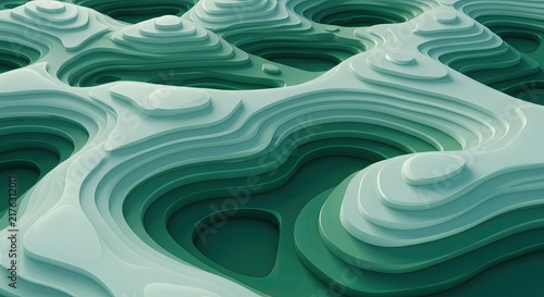 Teal 3D wavy surface texture closeup.