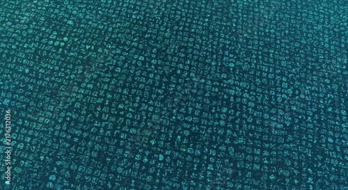 Teal Mosaic Tile Background Texture.
