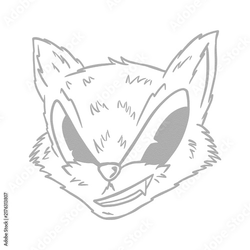 Фотография Gray cunning fox sticker overlay design resource