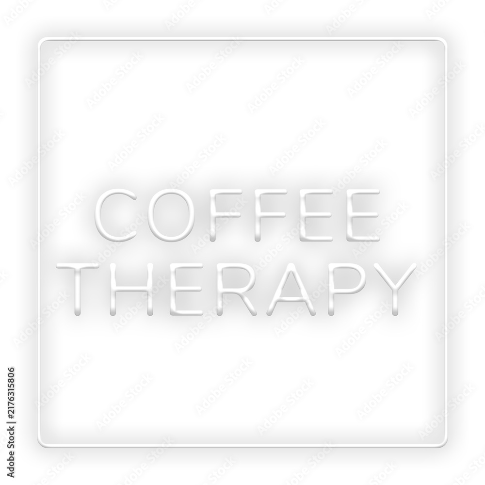 Naklejka premium Retro coffee therapy frame png neon border lettering