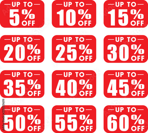 red discount labels