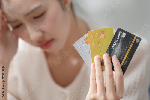 Foto Credit card debt concept