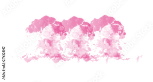 Pink watercolor clouds shape with soft textured brush strokes