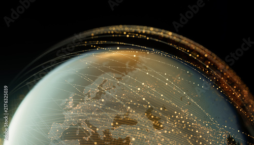 Global Digital Network over Planet Earth from Space