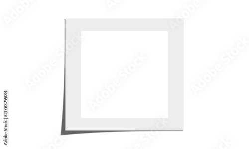Fotografía Square white paper polaroid frame mockup with soft drop shadow on transparent background for creative photography layouts