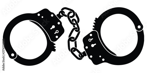 Konstfotografi Black silhouette of handcuffs
