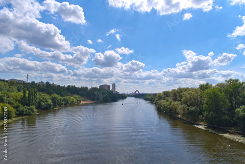 Photography Summer landscape with the Moskva River in Moscow, Russia