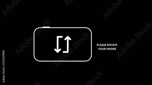 Please Rotate your phone animation video on black Background, Rotate Your Device from Vertical to Horizontal.
