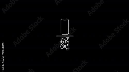 Please Rotate your phone animation video on black Background, Rotate Your Device from Vertical to Horizontal.
