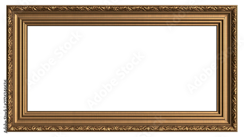 Canvastavla Ornate rectangular antique gold picture frame with detailed carved border