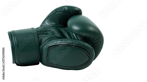 Photography Dark green leather boxing glove with padded wrist support